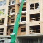 Cranetainer at the top of a crane